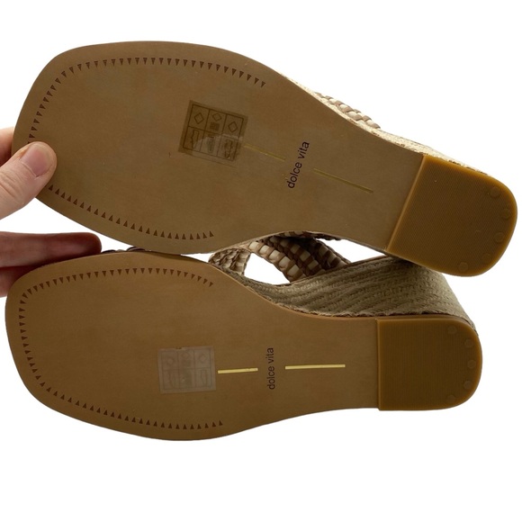 Dolce Vita Shoes Abigal Sandals Brown Beige Espadrille Wedge Casual Neutral NEW - Picture 8 of 11